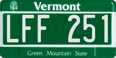 VT license plate LFF251