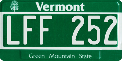 VT license plate LFF252