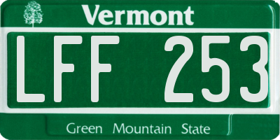 VT license plate LFF253