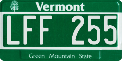 VT license plate LFF255