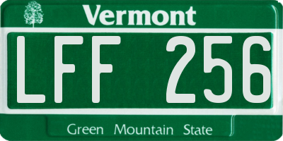 VT license plate LFF256