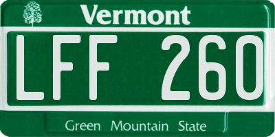 VT license plate LFF260