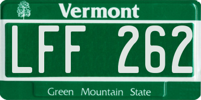 VT license plate LFF262