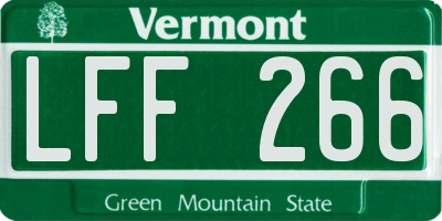 VT license plate LFF266