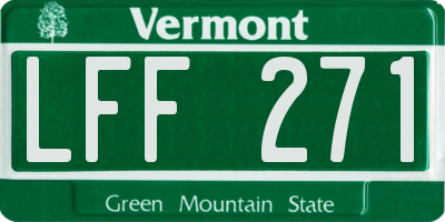 VT license plate LFF271