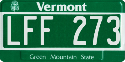 VT license plate LFF273