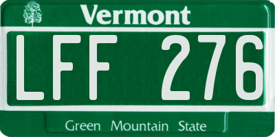 VT license plate LFF276