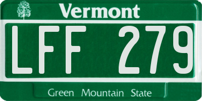 VT license plate LFF279
