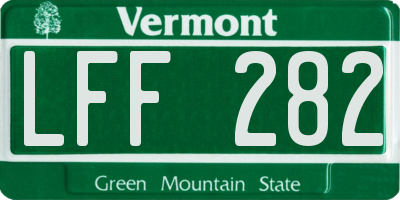 VT license plate LFF282