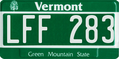 VT license plate LFF283