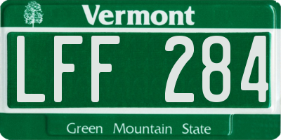 VT license plate LFF284