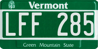 VT license plate LFF285