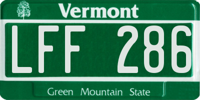 VT license plate LFF286