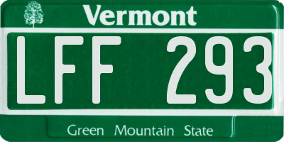 VT license plate LFF293