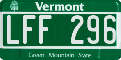 VT license plate LFF296