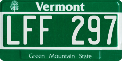 VT license plate LFF297