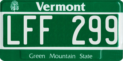 VT license plate LFF299