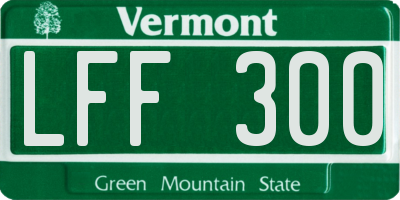 VT license plate LFF300