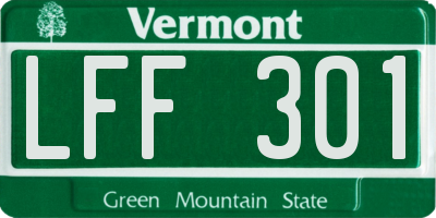 VT license plate LFF301