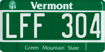 VT license plate LFF304