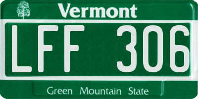 VT license plate LFF306
