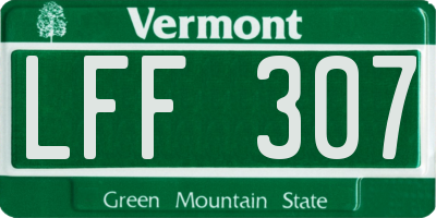 VT license plate LFF307