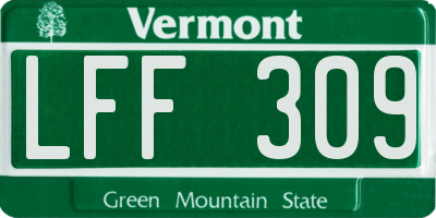 VT license plate LFF309