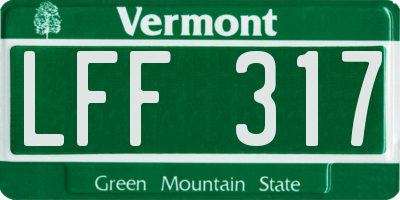 VT license plate LFF317