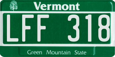 VT license plate LFF318