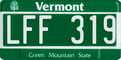 VT license plate LFF319