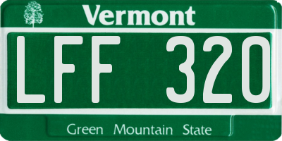 VT license plate LFF320