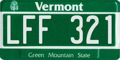 VT license plate LFF321