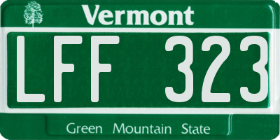 VT license plate LFF323