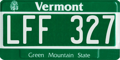 VT license plate LFF327
