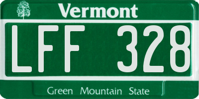 VT license plate LFF328