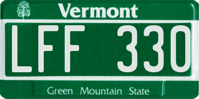 VT license plate LFF330