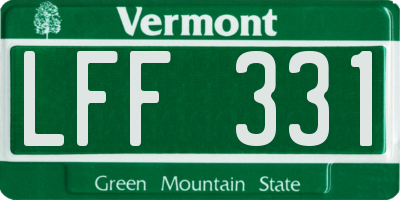VT license plate LFF331