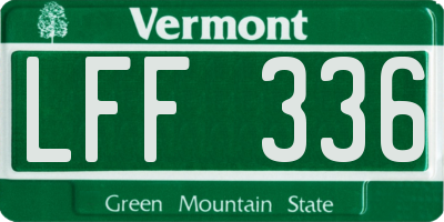 VT license plate LFF336