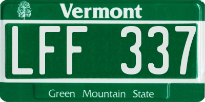 VT license plate LFF337