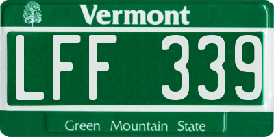 VT license plate LFF339