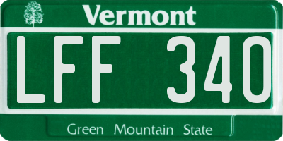 VT license plate LFF340