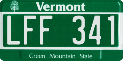 VT license plate LFF341