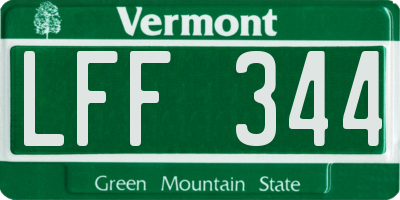 VT license plate LFF344
