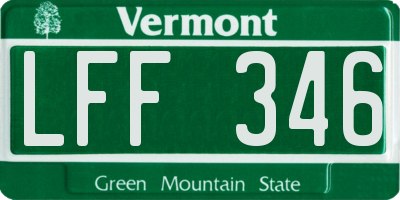 VT license plate LFF346