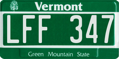 VT license plate LFF347