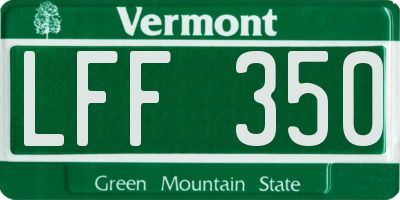 VT license plate LFF350