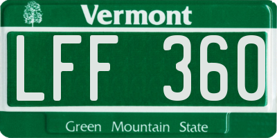 VT license plate LFF360
