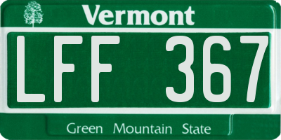 VT license plate LFF367