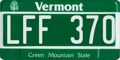 VT license plate LFF370