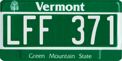 VT license plate LFF371